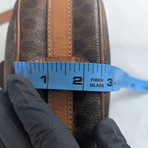 CELINE Paris Dream Logo Pochette Macadam Leather Brown Small Shoulder Bag - Picture 14 of 16